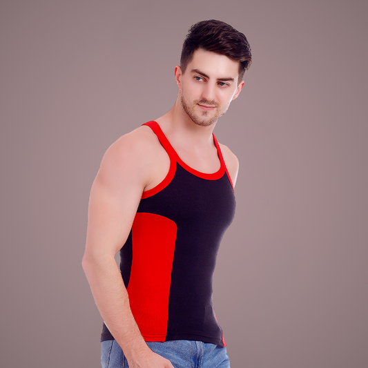 Cotton-Rich Round Neck Design Sleeveless Vest For Men