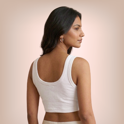 Cotton-Rich Stretchable Short Vest For Women