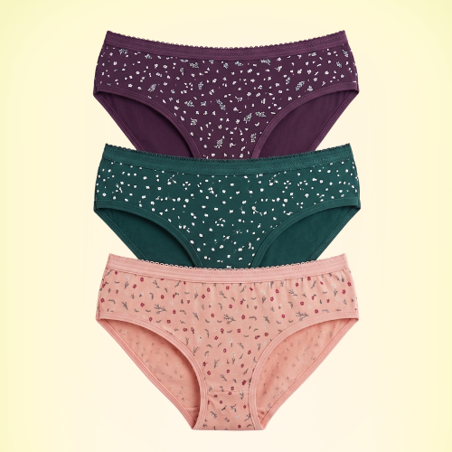 Cotton-Rich Mid-Waist Printed Hipster Panty For Women (Pack of 3)
