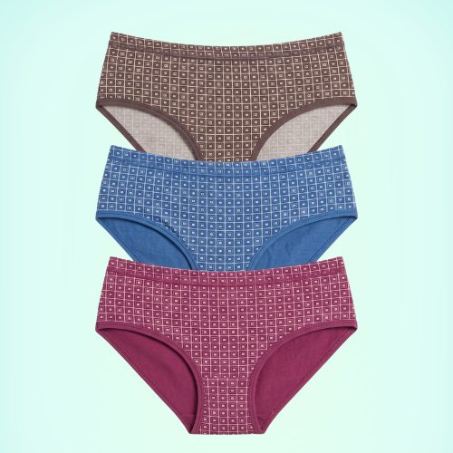 Cotton-Rich Mid-Waist Printed Brief Panty For Women (Pack of 3)