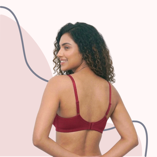 Cotton-Rich Full Coverage Solid Lightly Padded Bra For Women