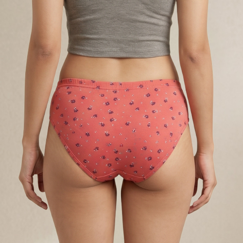 Cotton-Rich Mid-Waist Printed Hipster Panty For Women