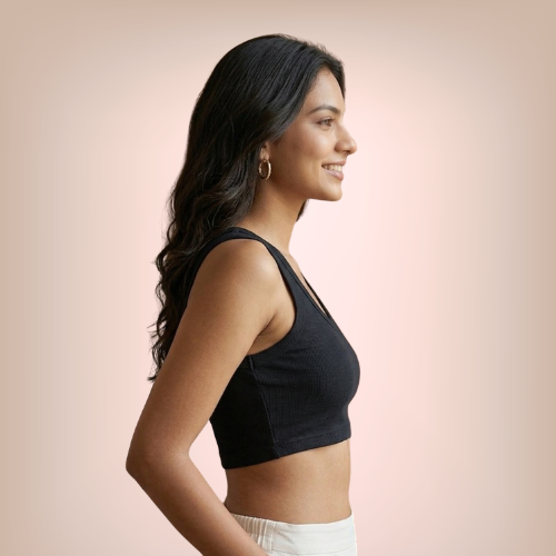 Cotton-Rich Stretchable Short Vest For Women