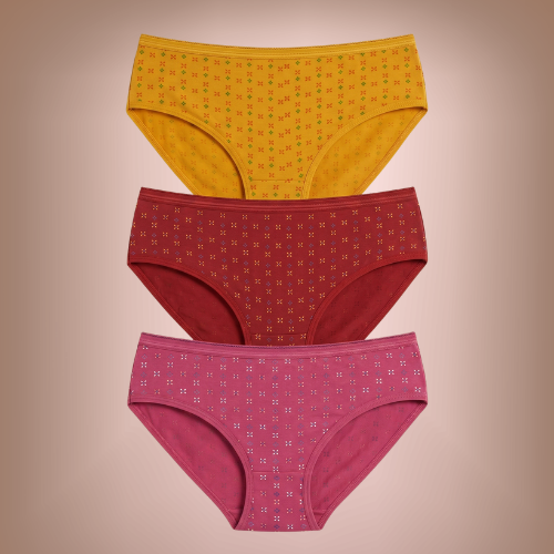 Cotton-Rich Mid-Waist Printed Hipster Panty for Women (Pack of 3)