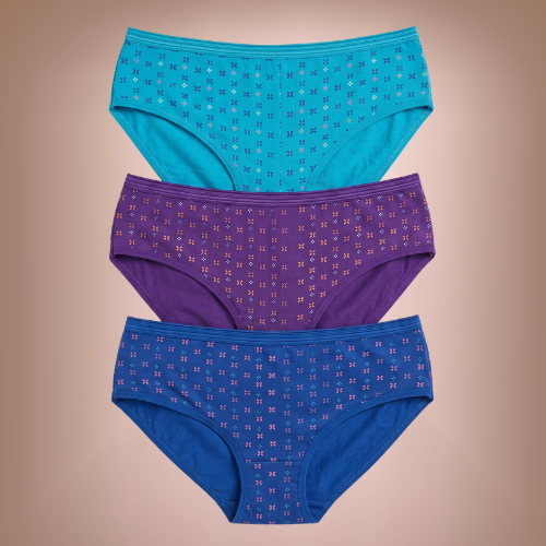Cotton-Rich Mid-Waist Printed Hipster Panty for Women (Pack of 3)