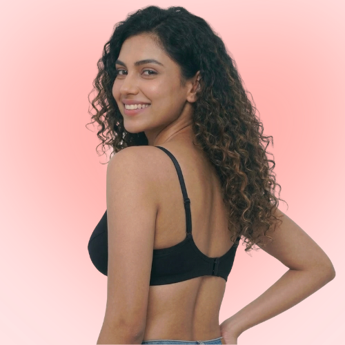 Cotton-Rich Full Coverage Solid Lightly Padded Bra For Women