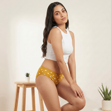 Cotton-Rich Low-Rise Printed Brief Panty For Women