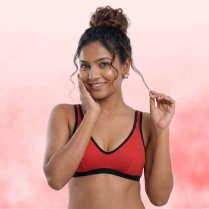 Cotton-Rich Full Coverage Solid Sports Bra For Women