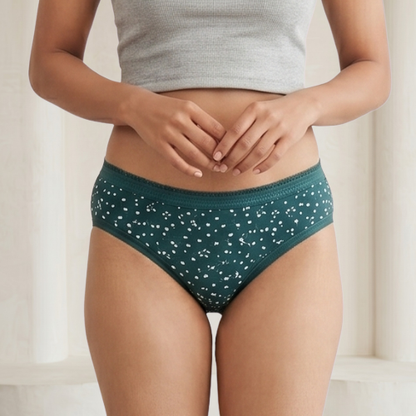 Cotton-Rich Mid-Waist Printed Hipster Panty For Women