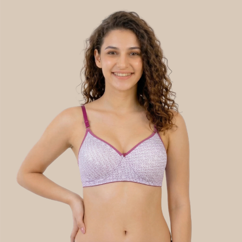 Cotton-Rich Full Coverage Printed Padded Bra For Women