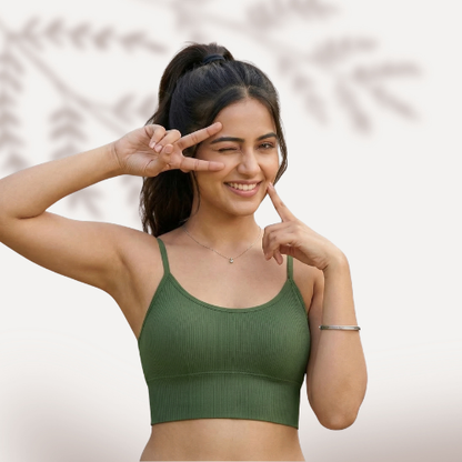 Cotton-Rich Full Coverage Padded Sports Bra For Women