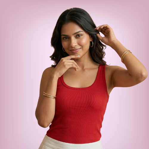 Cotton-Rich Full Coverage Stretchable Vest For Women