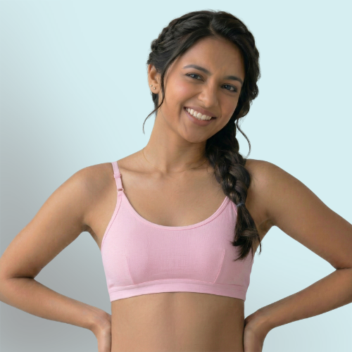 Cotton-Rich Full Coverage Solid Sports Bra For Women