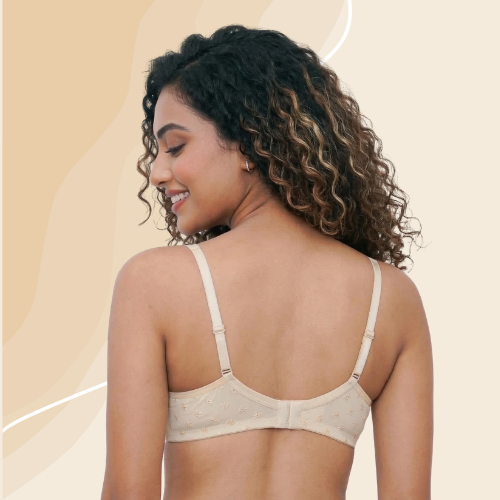 Cotton-Rich Full Coverage Solid Lightly Padded Bra For Women