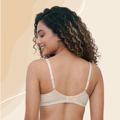 Cotton-Rich Full Coverage Solid Lightly Padded Bra For Women