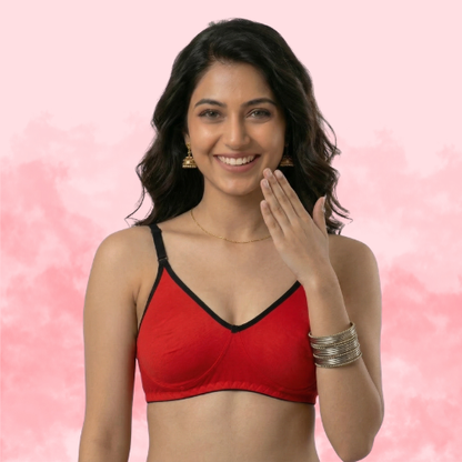 Cotton-Rich Full Coverage Solid T-Shirt Bra For Women