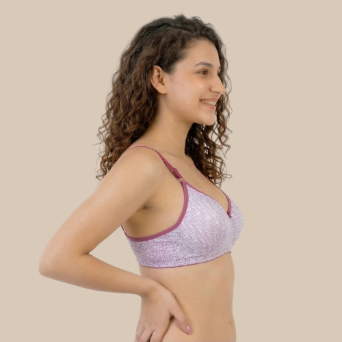 Cotton-Rich Full Coverage Printed Padded Bra For Women