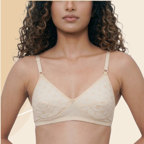 Cotton-Rich Full Coverage Solid Lightly Padded Bra For Women