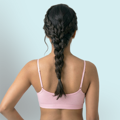Cotton-Rich Full Coverage Solid Sports Bra For Women