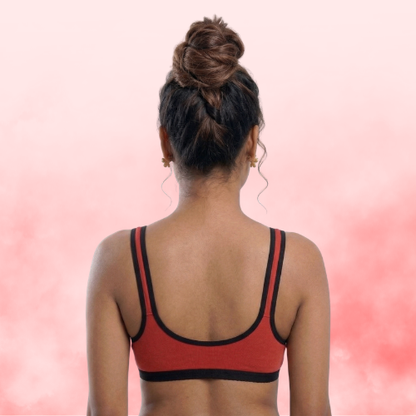 Cotton-Rich Full Coverage Solid Sports Bra For Women