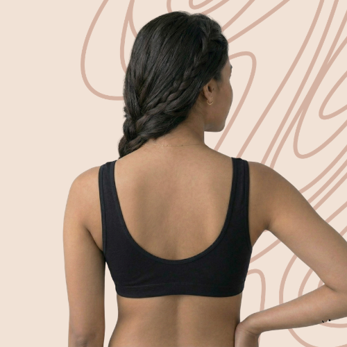 Cotton-Rich Full Coverage Double-Layered Solid Sports Bra For Women