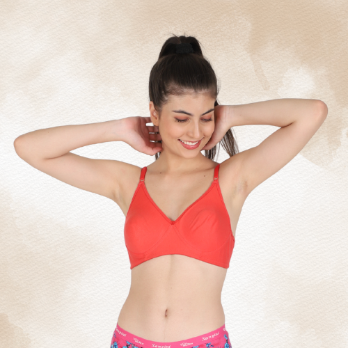 Cotton-Rich Full Coverage Double Layered T-Shirt Bra For Women