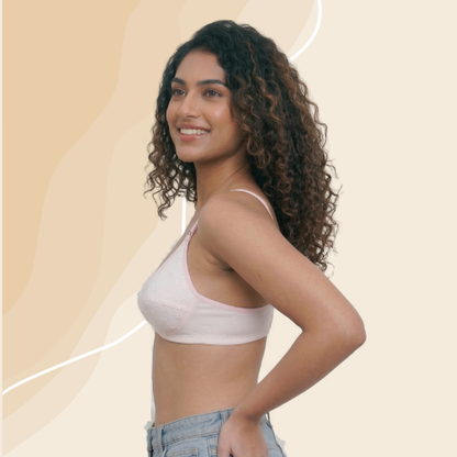 Cotton-Rich Full Coverage Solid Lightly Padded Bra For Women