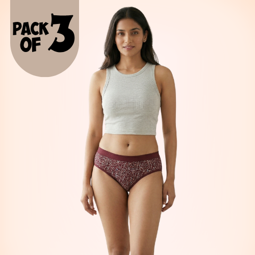 Cotton-Rich Mid-Rise Printed Bikini Panty For Women (Pack of 3)