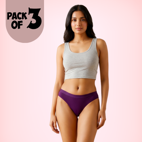 Lycra-Rich Mid-Rise Seamless Thong Panty For Women (Pack of 3)