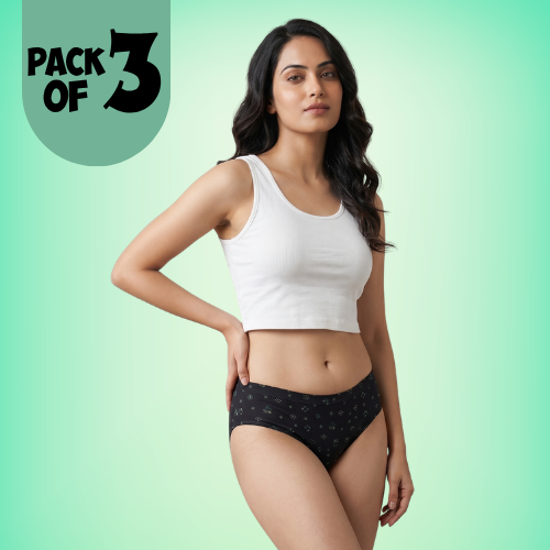 Cotton-Rich Low-Waist Printed Hipster Panty For Women (Pack of 3)