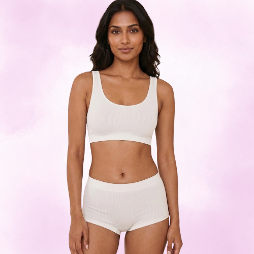 Cotton-Rich Full Coverage Everyday Lingerie Set For Women