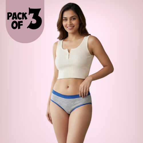 Cotton-Rich Low-Waist Hipster Panty for Women (Pack of 3)