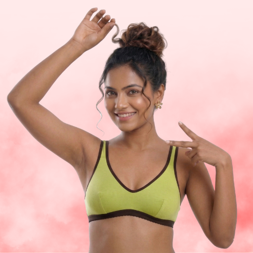 Cotton-Rich Full Coverage Solid Sports Bra For Women