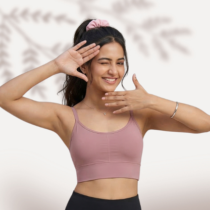 Cotton-Rich Full Coverage Padded Sports Bra For Women