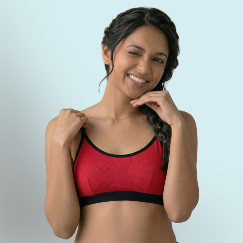 Cotton-Rich Full Coverage Solid Sports Bra For Women