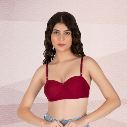 Cotton-Rich Padded Bra For Women
