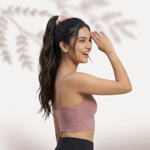 Cotton-Rich Full Coverage Padded Sports Bra For Women