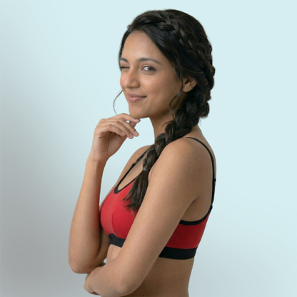 Cotton-Rich Full Coverage Solid Sports Bra For Women