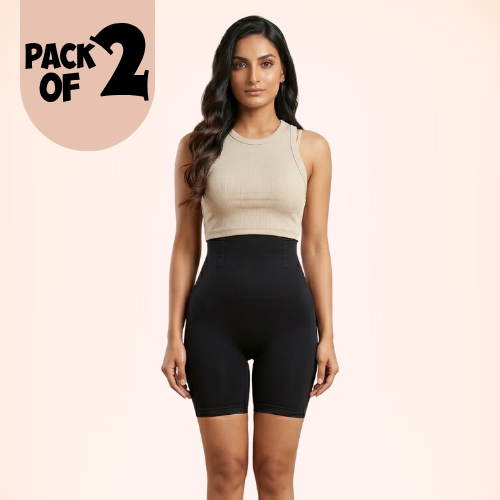 Spandex High-Waisted Full Coverage Body Shaping Tummy Tucker (Pack of 2)