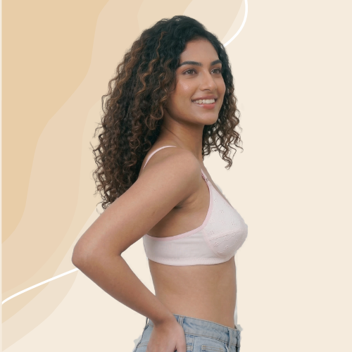 Cotton-Rich Full Coverage Solid Lightly Padded Bra For Women