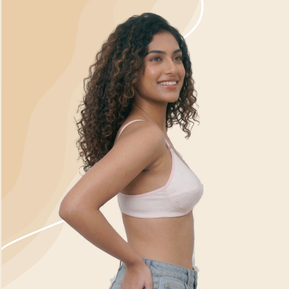 Cotton-Rich Full Coverage Solid Lightly Padded Bra For Women