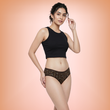 Cotton-Rich Low-Waist Printed Hipster Panty For Women (Pack of 3)