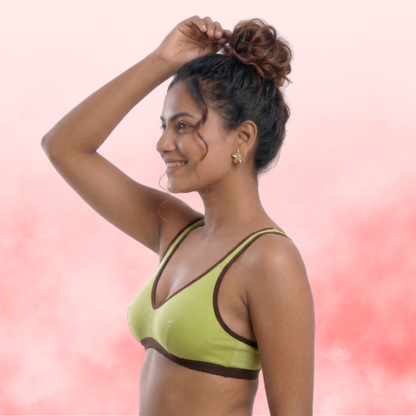 Cotton-Rich Full Coverage Solid Sports Bra For Women