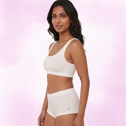 Cotton-Rich Full Coverage Everyday Lingerie Set For Women
