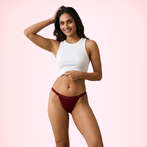 Cotton-Rich Mid-Rise Thong Panty For Women (Pack of 3)