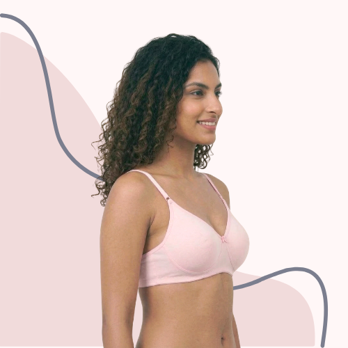 Cotton-Rich Full Coverage Solid Lightly Padded Bra For Women
