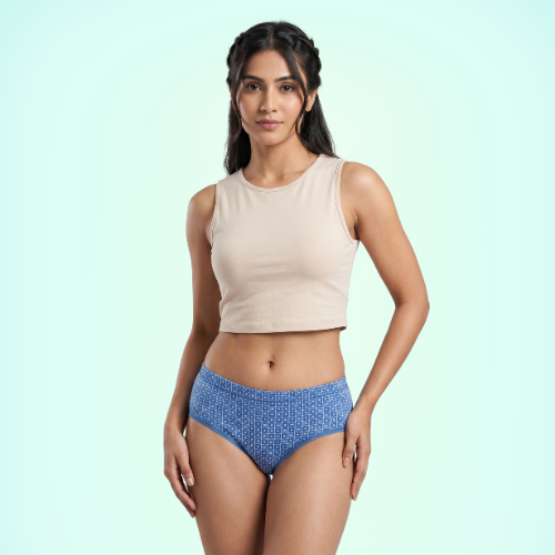 Cotton-Rich Mid-Waist Printed Brief Panty For Women (Pack of 3)