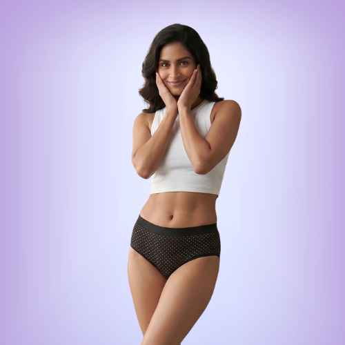 Cotton-Rich Mid-Waist Printed Brief Panty For Women (Pack of 3)