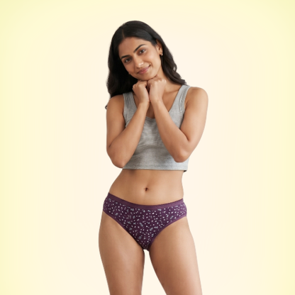 Cotton-Rich Mid-Waist Printed Hipster Panty For Women (Pack of 3)