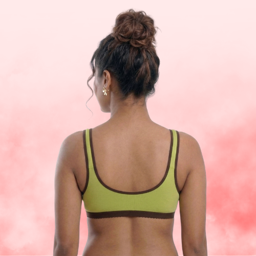 Cotton-Rich Full Coverage Solid Sports Bra For Women